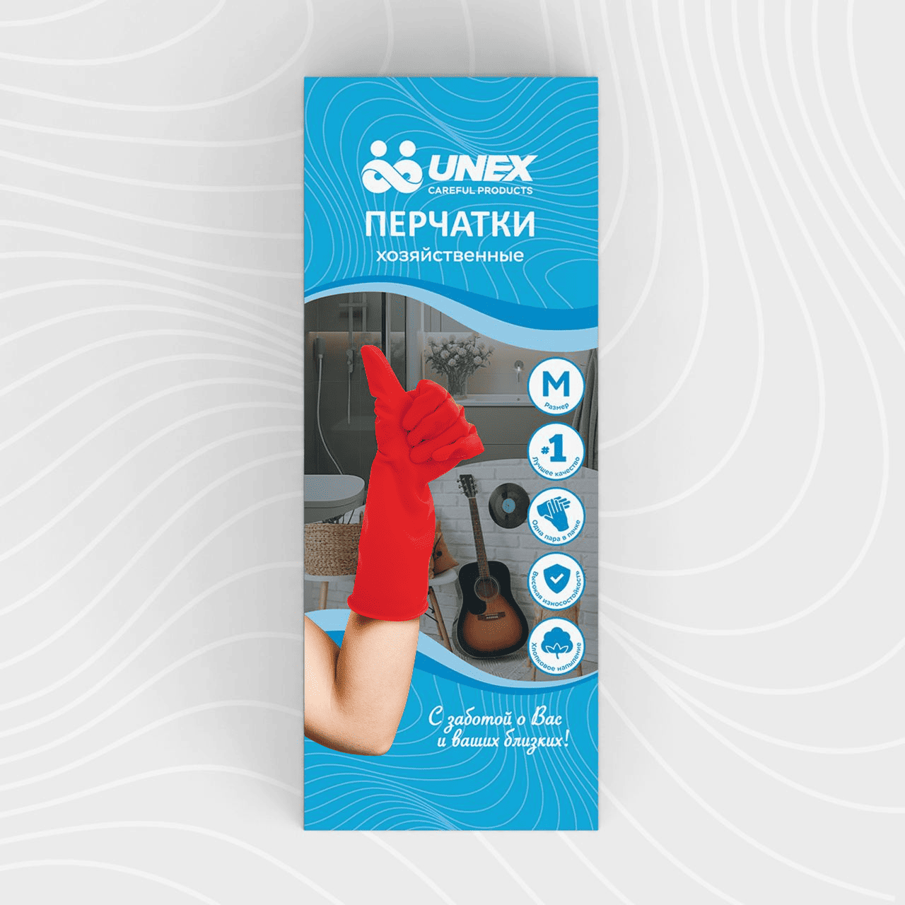 Хозяйственные перчатки UNEX (UNEX CAREFUL PRODUCTS) красный