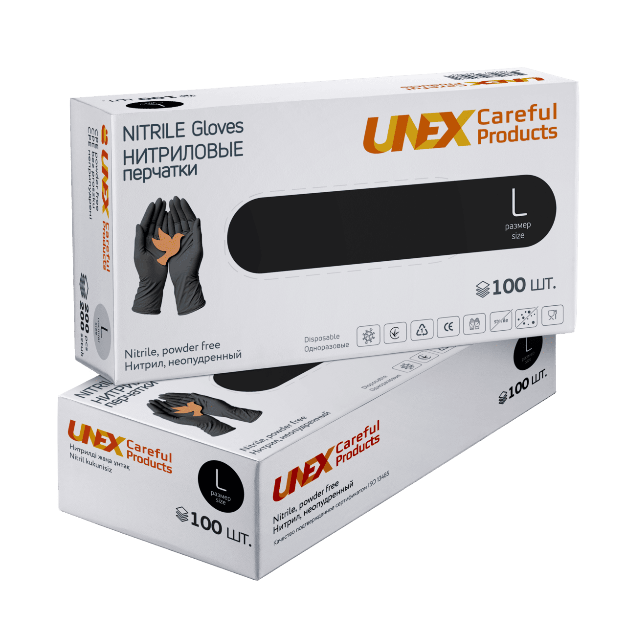 Перчатки нитриловые UNEX (UNEX CAREFUL PRODUCTS) черный