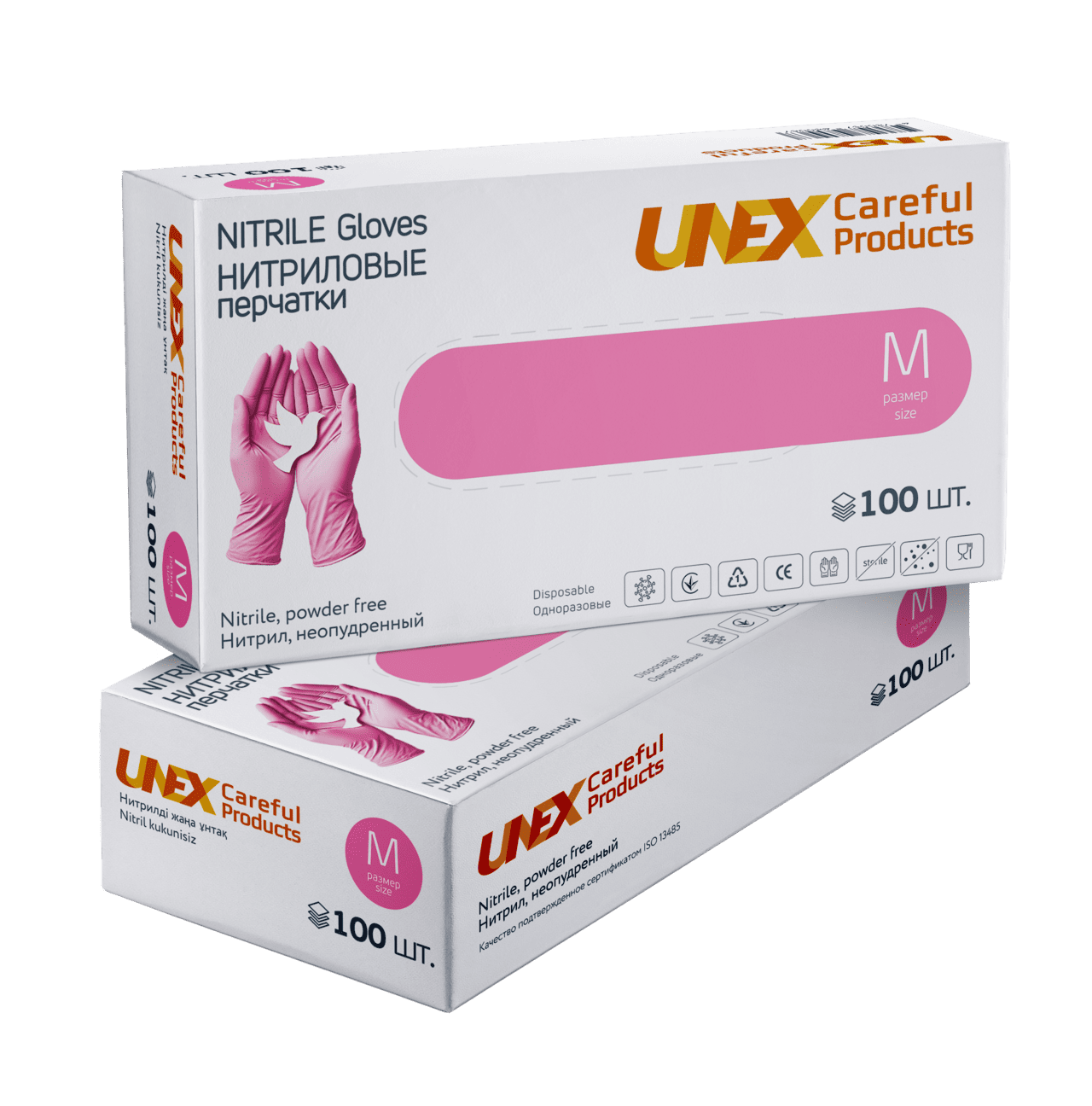 Перчатки нитриловые UNEX (UNEX CAREFUL PRODUCTS) розовый